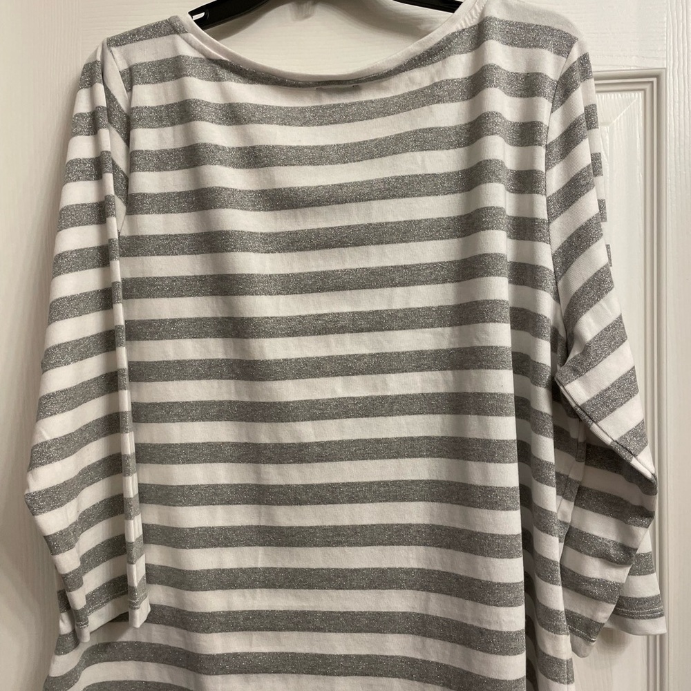 TALBOTS Color Block Shimmering Top Size 2X. NWOT